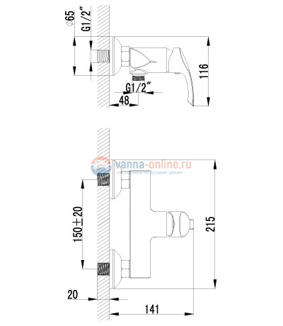 Смеситель Lemark plus Strike LM1103C для душа Смеситель Lemark plus Strike LM1103C для душа