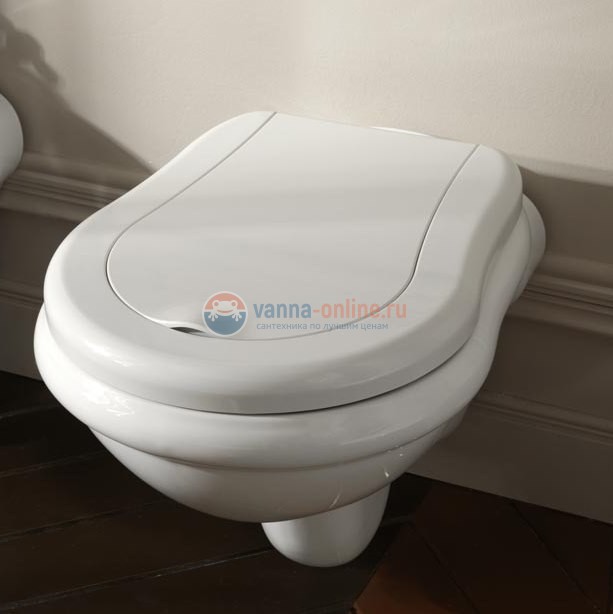 Крышка-сиденье Kerasan Retro 108901bi/cr, Soft-Close, белый/хром