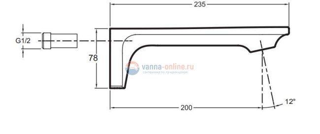 Излив Jacob Delafon Stance E14795-CP для ванны Излив Jacob Delafon Stance E14795-CP для ванны