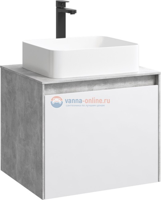 Корпус тумбы под раковину Aqwella Mobi MOB0106BS 60 см, бетон светлый