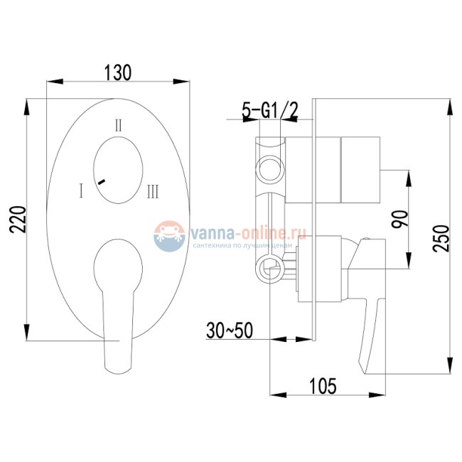 Смеситель Lemark Atlantiss LM3228C для ванны и душа Смеситель Lemark Atlantiss LM3228C для ванны и душа