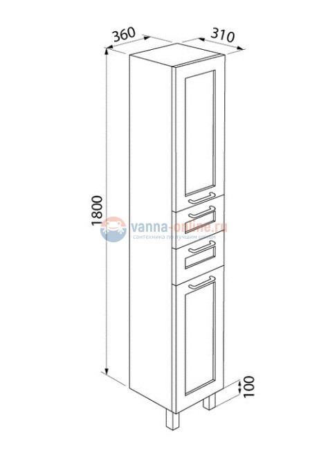 Пенал Iddis Sena SEN3600i97 36 см напольный, белый/дерево