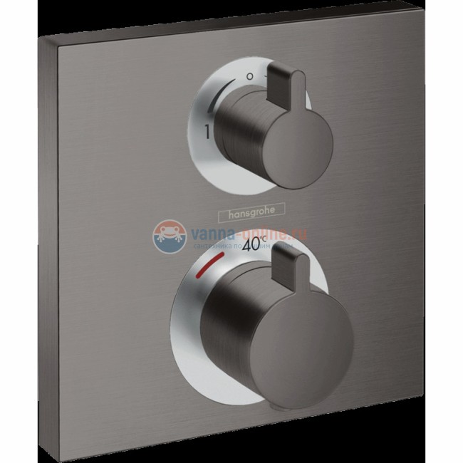 Смеситель для душа Hansgrohe RainSelect 15714340, 2 потребителя, термостатический, черный матовый/хром