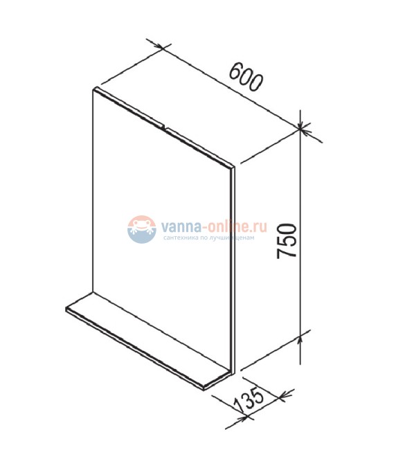 Зеркало Ravak SD Rosa II 600, 60 см, цвет полки белый, кромки - берёза Зеркало Ravak SD Rosa II 600, 60 см, цвет полки белый, кромки - берёза