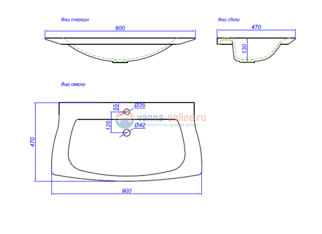 Раковина Aqwella Symphony 900 Sim.09.04.D