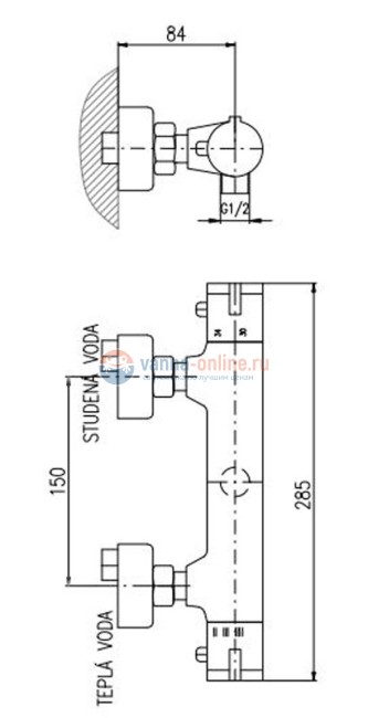 Смеситель для душа Rav-Slezak Termostat TRM80.5, хром Смеситель для душа Rav-Slezak Termostat TRM80.5, хром