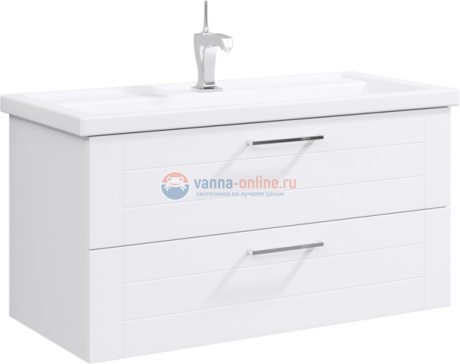 Тумба под раковину Aqwella Манчестер 100, подвесная, белый, MAN01102