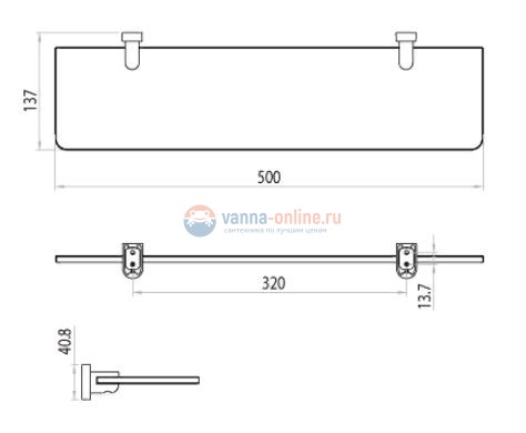 Полка стеклянная Lemark Omega LM3133C Полка стеклянная Lemark Omega LM3133C
