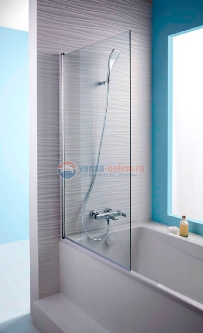 Шторка на ванну Jacob Delafon Struktura E6D042-GA 80 см, реверсивная