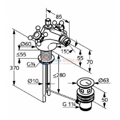 Смеситель Kludi Adlon 512114520 для биде, латунь Смеситель Kludi Adlon 512114520 для биде, латунь