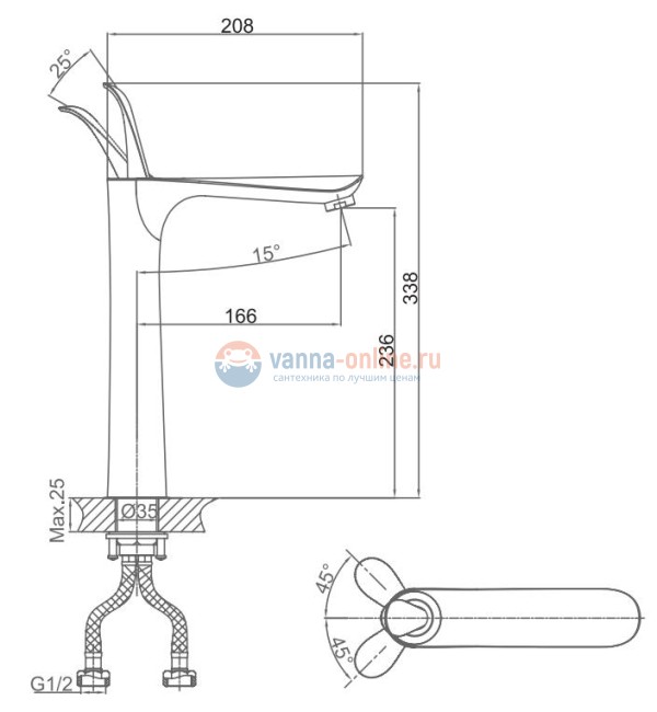 Смеситель D&K Venice Baciano DA1032041 для раковины