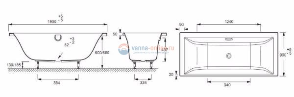 Ванна гидромассажная акриловая Jacob Delafon ELITE 190 х 90 см, E5BC248R-00 Ванна гидромассажная акриловая Jacob Delafon ELITE 190 х 90 см, E5BC248R-00