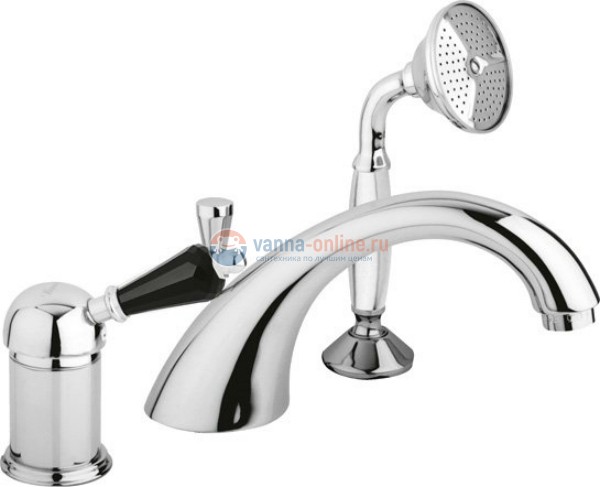 Смеситель Cezares VINTAGE-BVDM-01-Sw-N для ванны, хром, ручки Swarovski Nero Смеситель Cezares VINTAGE-BVDM-01-Sw-N для ванны, хром, ручки Swarovski Nero