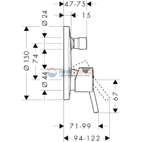 Смеситель Hansgrohe Talis 32477000 для ванны и душа