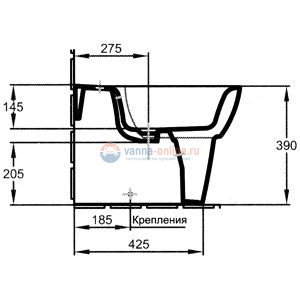 Биде Jacob Delafon Ove E1705-00 напольное Биде Jacob Delafon Ove E1705-00 напольное