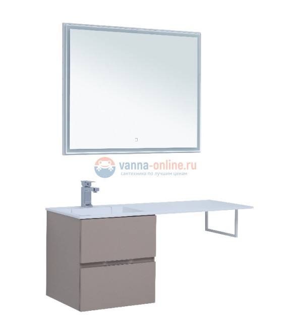 Тумба с раковиной Aquanet Алвита 48 00243661, цвет капучино