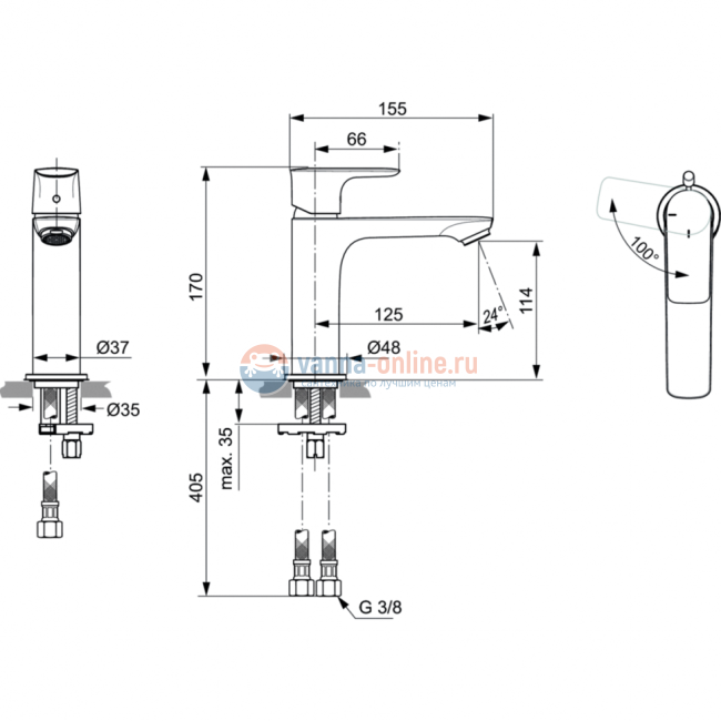 Смеситель для раковины Ideal Standard CONNECT AIR A7016AA