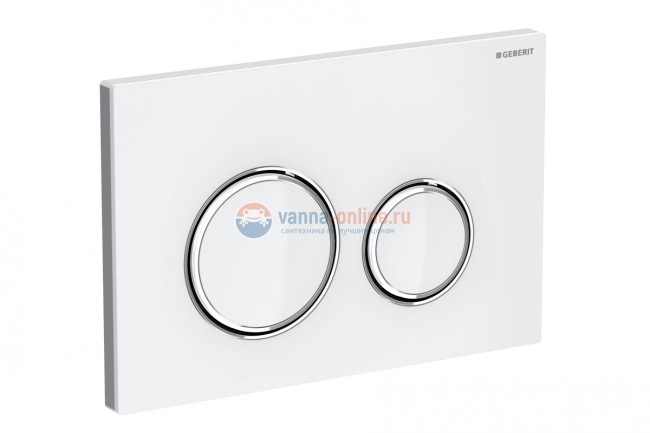 Клавиша смыва Geberit Sigma Type 21 115.884.SI.1, белое стекло, глянцевый хром