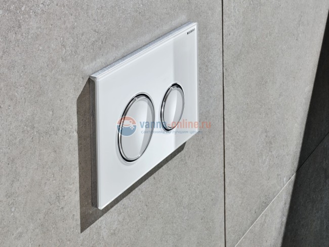 Клавиша смыва Geberit Sigma Type 21 115.884.SI.1, белое стекло, глянцевый хром