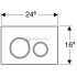 Клавиша смыва Geberit Sigma Type 21 115.884.SI.1, белое стекло, глянцевый хром