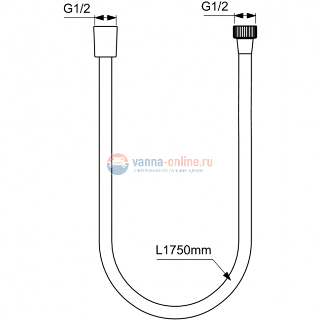 Пластиковый шланг для душа 1750 мм Ideal Standard A4109XG