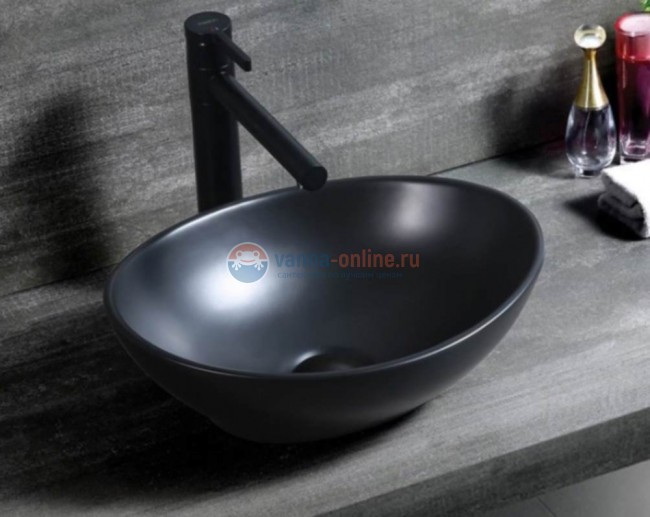 Раковина CeramaLux Серия NC 7138 MB накладная, черный