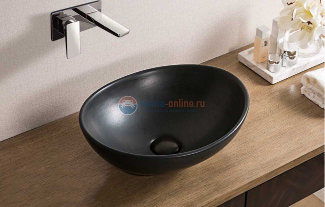 Раковина CeramaLux Серия NC 7138 MB накладная, черный