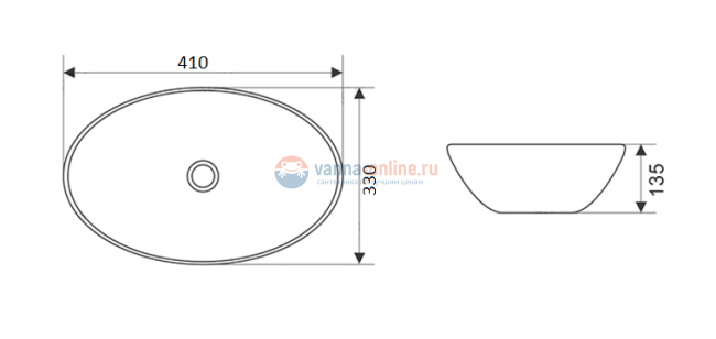 Раковина CeramaLux Серия NC 7138 MB накладная, черный