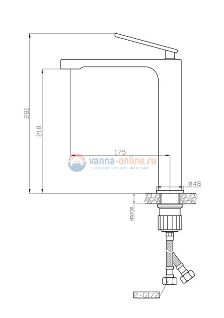 Смеситель Agger Beauty A2612100, для раковины, хром