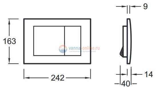 Клавиша смыва Jacob Delafon E4325-CP, антивандальная, хром Клавиша смыва Jacob Delafon E4325-CP, антивандальная, хром