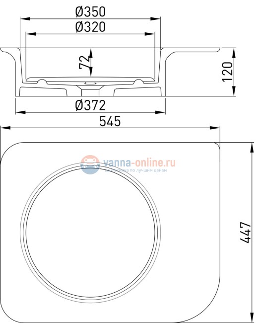 Раковина напольная Salini Ninfea 02, 54,5 х 44,7 х 12, белая матовая 110521M