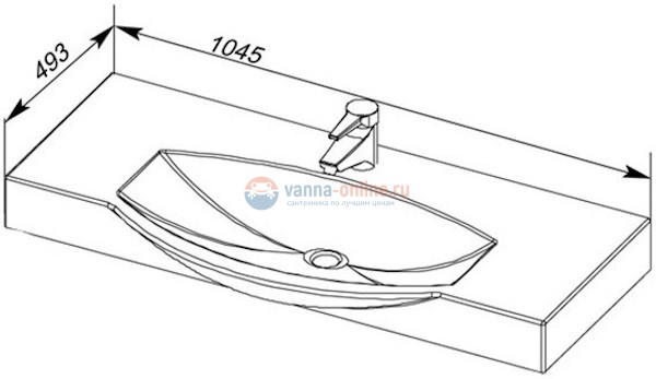 Раковина-столешница Aquanet Sanovit Plazma 105 5105-KL 182330