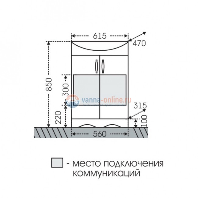 Тумба под раковину СаНта Верона 60 700112 напольная, цвет белый