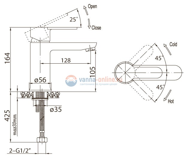 Смеситель для раковины BelBagno Tanaro TAN-LVM-CRM Смеситель для раковины BelBagno Tanaro TAN-LVM-CRM