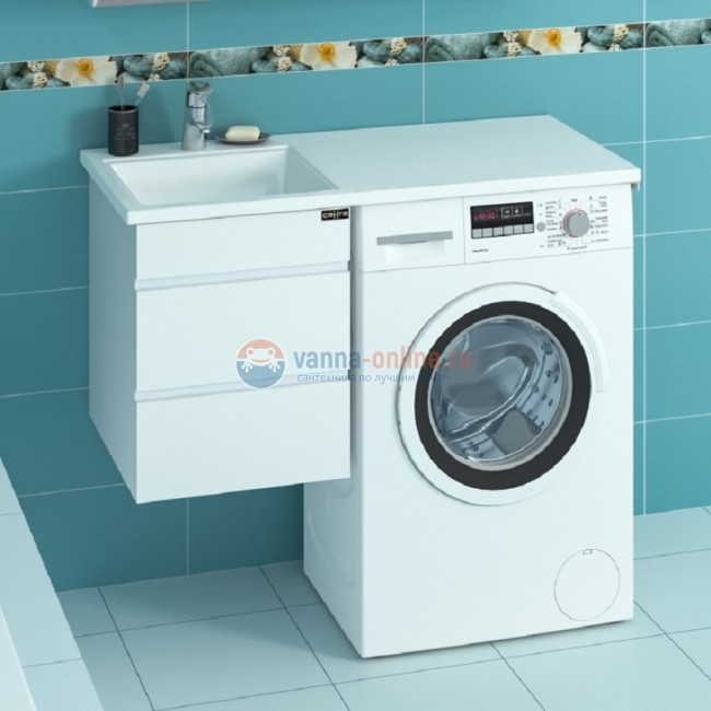 Тумба под раковину СаНта Марс-38 227004 над стиральной машиной, подвесная