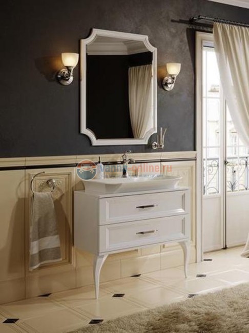 Панель с зеркалом Aqwella LaDonna, белый