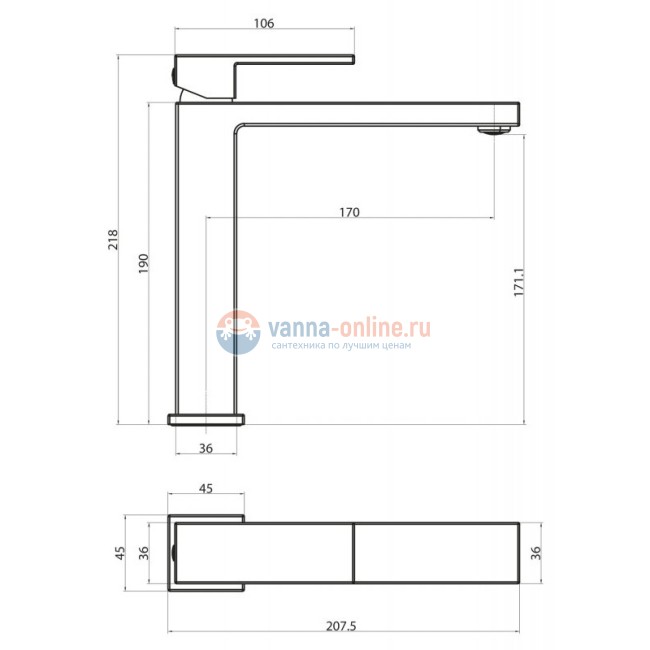 Смеситель для раковины BelBagno Magna MAG-LMC-CRM Смеситель для раковины BelBagno Magna MAG-LMC-CRM