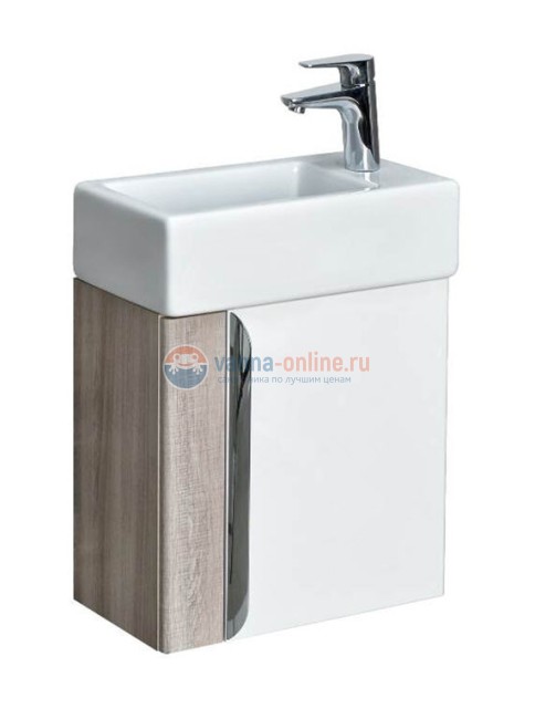 Тумба под раковину Акватон Вита, 1A221401VTD70, 45 х 45 см, цвет фасада - белый/ясень шимо