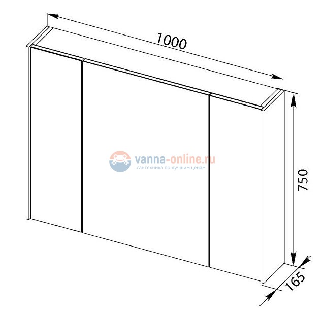 Зеркало-шкаф Aquanet Латина 100 00179636