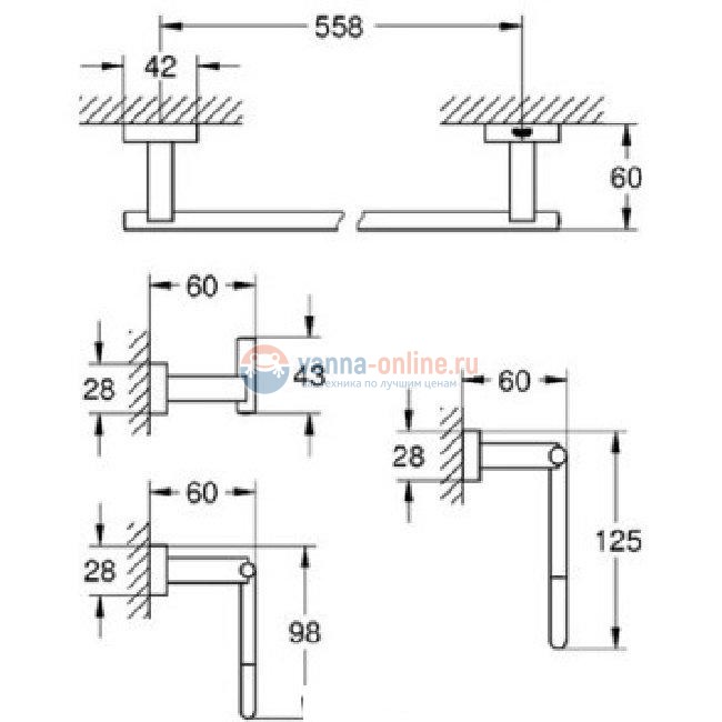 Комплект аксессуаров Grohe Essentials Cube 40778001 Комплект аксессуаров Grohe Essentials Cube 40778001