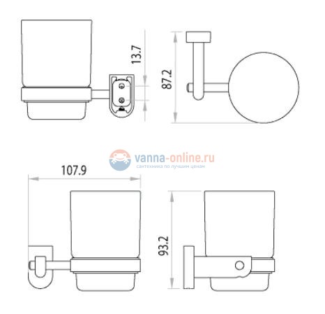 Стакан с держателем Lemark Omega LM3136C Стакан с держателем Lemark Omega LM3136C