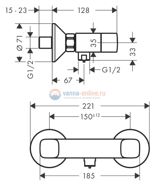 Смеситель Hansgrohe Logis 71263000 для душа Смеситель Hansgrohe Logis 71263000 для душа