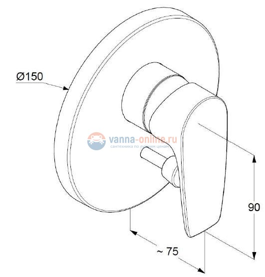 Смеситель для ванны и душа Kludi Pure&Solid 344190575
