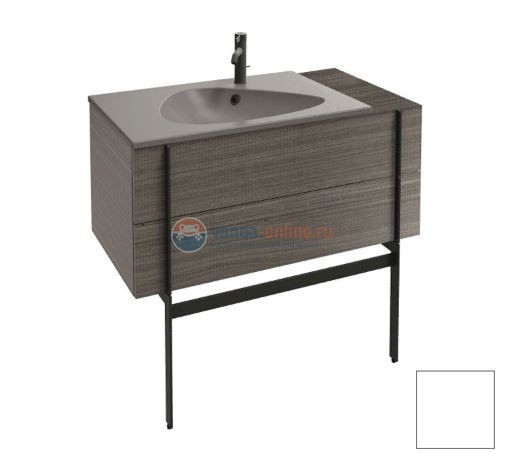 Тумба под раковину Jacob Delafon Nouvelle Vague 120 EB3033-N18, 2 ящика, с выступом, цвет - белый глянцевый