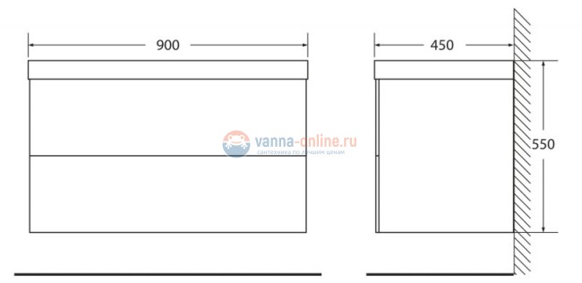 Тумба с раковиной BelBagno Regina REGINA-900-2C-SO-MR-BLUM, 90 х 45 х 55 см, Marmo Rosa
