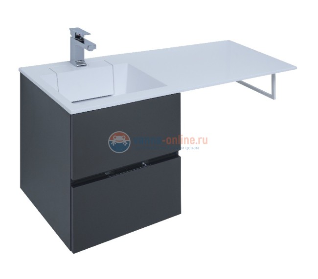 Тумба с раковиной Aquanet Алвита 48 00243662, цвет серый антрацит