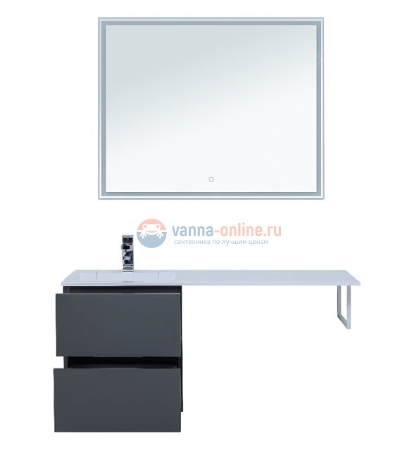 Тумба с раковиной Aquanet Алвита 48 00243662, цвет серый антрацит