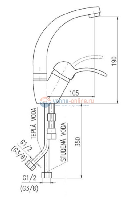 Смеситель для раковины Rav-Slezak Labe L006.5/2Z, золото