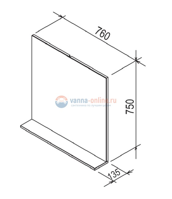 Зеркало Ravak SD Rosa II 760, 76 см, цвет полки белый, кромки - берёза Зеркало Ravak SD Rosa II 760, 76 см, цвет полки белый, кромки - берёза