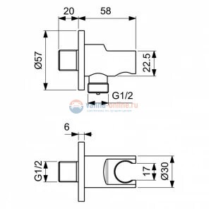 Держатель с подключением душевой лейки 1/2" Ideal Standard IDEALRAIN BC807A5